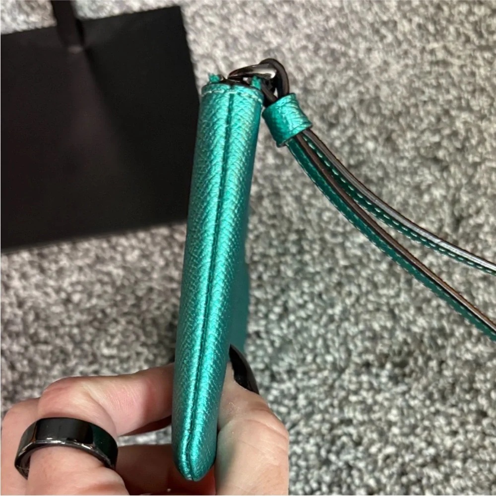 Coach Teal Wristlet Clutch